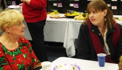 Jane and Lynda share a story.