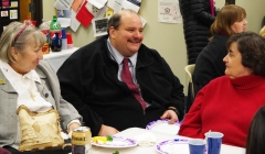 Rose chats with MWCIL Board President, Joe Bellil and Edwina, a former MWCIL staff member.