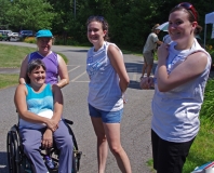 Andrea Higgins and daughters