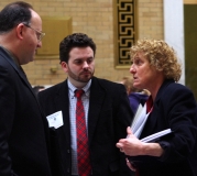 Debbie talks to Rep. Stephen Levy