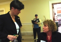 Debbie talks to Rep. Carolyn Dykema.