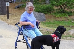 woman and service dog