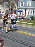 Man with two blades running with guide