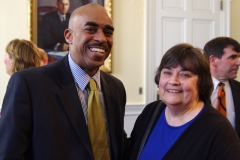 Michael Weekes, President and CEO of the Providers Council, poses with Rose, Assistant Director at MetroWest Center for Independent Living.