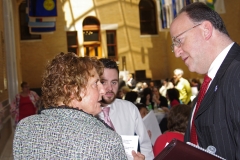 MWCIL consumer, Debbie, talks to State Representative, Steven Levy