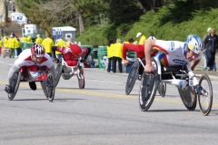 Krige Schabort and three other wheelchair racers