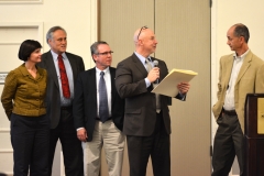 State Reps Carolyn Dykema , Chris Walsh, Jeff Roy and Tom Sannicandro present Bill Henning with a citation
