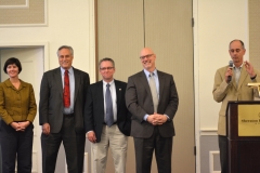 State Reps Carolyn Dykema , Chris Walsh, Jeff Roy and Tom Sannicandro present Bill Henning with a citation