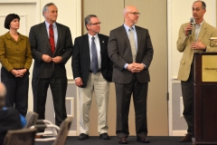 State Reps Carolyn Dykema , Chris Walsh, Jeff Roy and Tom Sannicandro present Bill Henning with a citation