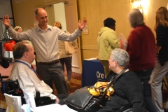 Bill Henning of BCIL, Charles Carr, MRC Commissioner and Christine Griffin of Disability Law Center