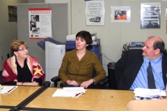 Joan Morris, COO of Easter Seals, Representative Carolyn Dykema, and Joe Bellil, MWCIL BOD President and V.P. at MA Easter Seals