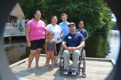family on dock
