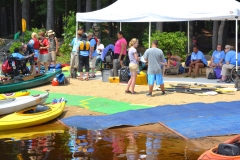 view of the beach and kayaks