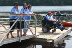 Sarah, Sadie, Rose and Paul on the dock