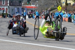 two handcycle racers