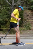 woman running with one blade