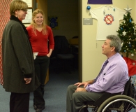 Leslie (Federation of Children with Special Needs) and Sarah (MWCIL)