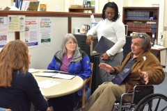 Pat, Kay and Steve from MWCIL advocating at Rep. Tom Conroy's office