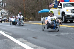 several handcycle racers