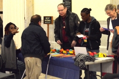 Easter Seals table with the chain - the chain has messages of how the ADA has affected each person