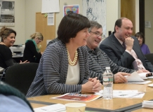 Rep. Carolyn Dykema, Steve from MWCIL, and Senator Jamie Eldridge