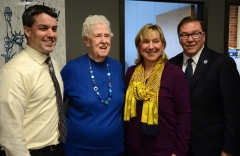 Paul Medeiros- President Easter Seals, Eleanor Leach- consumer at Easter Seals, Senator Karen Spilka, Senator Richard Ross