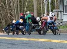 front to back - Men's Wheelchair racers Kurt Fearnley ,4th place, Australia Aaron Pike, 7th place, Illinois Rafael Botello Jimenez