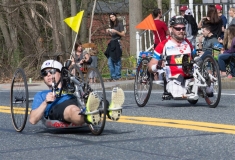 two handcycle racers