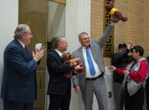 Speaker Robert DeLeo, Rep. Jeff Roy, and Rep. David Linsky (l-r)