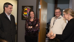 Paul Madeiros (Easter Seals, MA), Sadie (MASILC), Steve (IA) and Ann Shor (MRC)