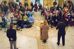 Senator Spilka speaks to crowd