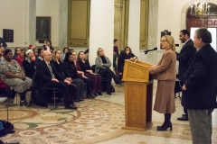 Senator Spilka speaks to crowd