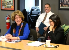 Representative Kate Hogan and Puja Mehta (Staff for Senator Spilka)