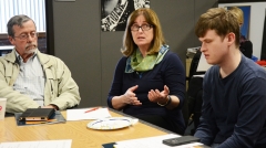 Kirk Joslin (Easter Seals), Karen Langley (REQuipment), and Tyler (MWRTA)