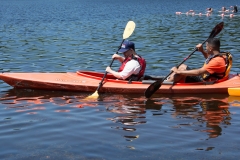 Two young men in a kayak