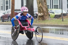 Women's wheelchair 6th place - Vanessa Cristina De Souza - looking a little miserable in the rain!