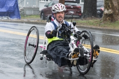 Photo of Handcycle racer from Framingham — with Dennis Moran.
