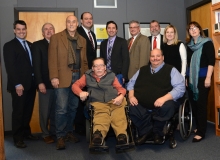 (back l-r) Paul Madeiros, Dennis Giombetti, Chris Walsh, Jamie Eldridge, Jack Lewis, David Linsky, Carmine Gentile, Danielle Gregoire, Karen Langley
(front) Paul Spooner, Joe Belille