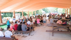 Lunch under the new pavilion