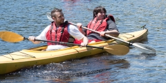 Ryan (l) from IA kayaking