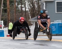 (r-l)Christian Clemmons (W32) from Illinois 1:43:24,  Hermin Garic (W28) from Utica, NY 1:44:16