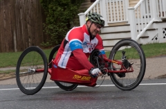 Hand cyclist with no visible number