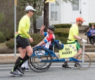 Man (Harry) going in bike backwards with 2 aids