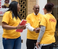 Maribel Soto and Tenaya Queen, two alumni of the GIFT program at Roxbury Youthworks with Michael Weekes