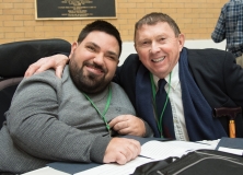 Two men at table