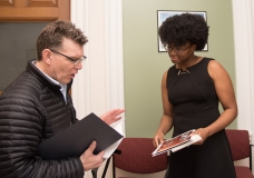 Lou (MWCIL) and Nyah Macklin (staff for Rep. Brian Murray)