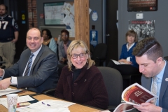 Senators Jamie Eldridge, Senate President Karen Spilka and Representative Jack Lewis