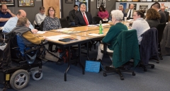 View of table during discussion