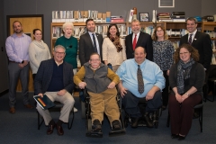 l-t top: Leo Tonevski, Catherine Fradenburg, Eleanor, Rep. Jack Lewis, Rep. Carolyn Dykema, Rep. Carmine Gentile, Karen Langley, Paul Madeiros bottom: David Linsky, Paul Spooner, Joe Bellil, Senator Becca Rausch