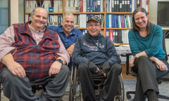 Joe Bellil (BOD), Davie Correia (staff), Mike Kennedy (BOD) and Sadie Simone (ED of MWCIL)